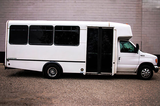 interior of an akron party bus rental