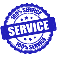 100 percent service badge