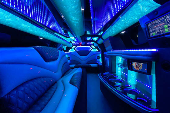 neon lights on dodge limo