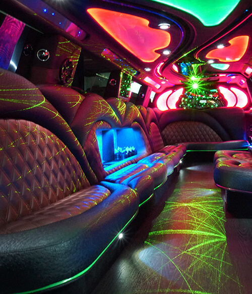 limousine lounge with laser lights