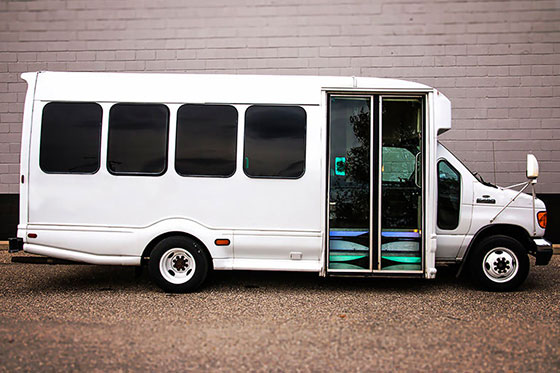 18-passenger party bus rental exterior