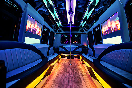 interior of a party bus in lorain