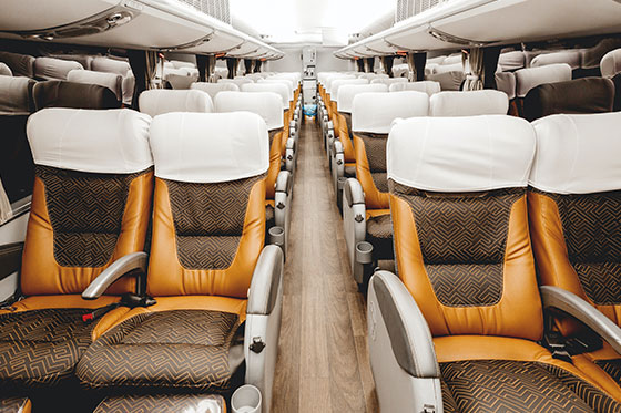 56-passenger charter buses interiors